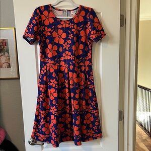 LuLaRoe Women's Dress in Orange and Blue Floral
